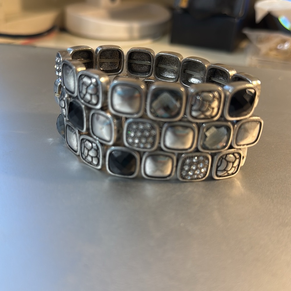 Chico’s Stretch Multi Stone Beautiful Cuff Bracel… - image 8